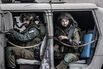Military vehicles deployed at Gaza border in Sderot