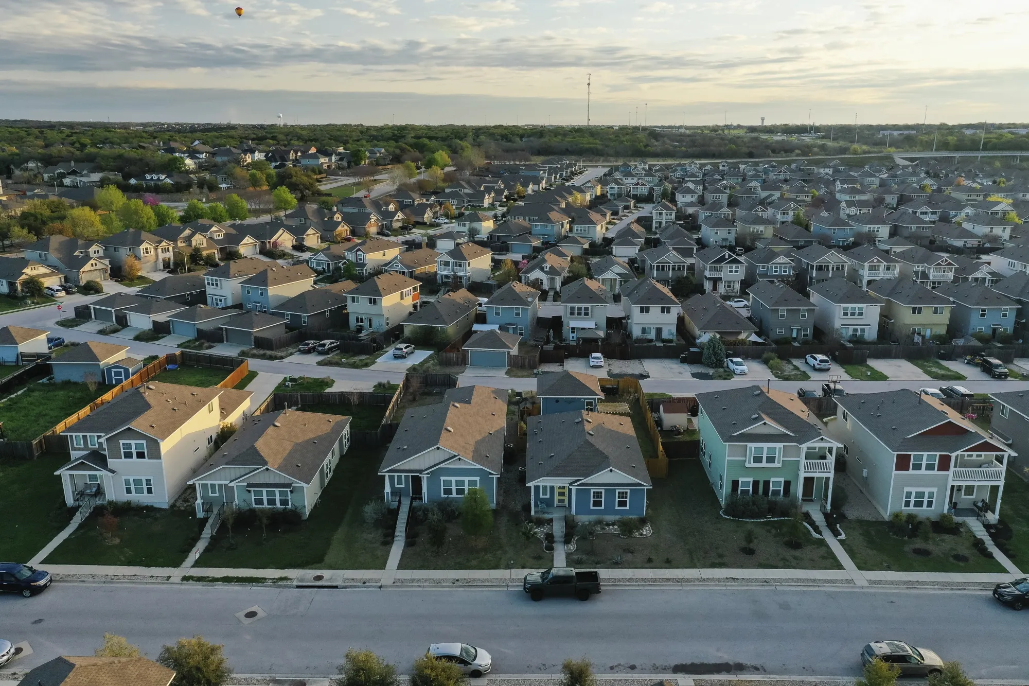 A residential neighborhood in San Marcos, Texas.