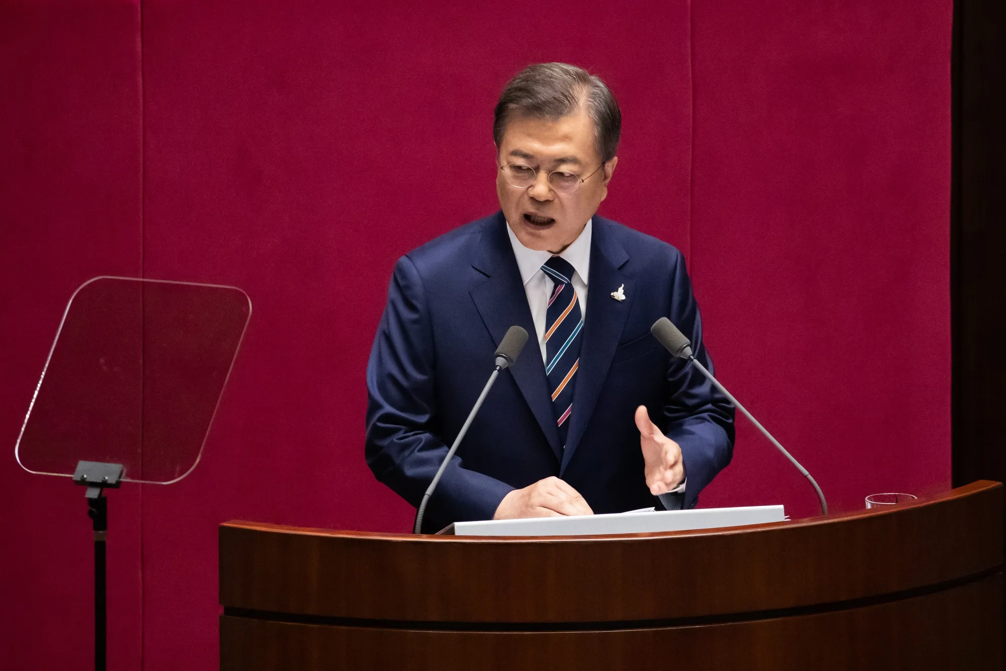 Moon said now is the time for a clear economic rebound, while also cautioning the country still runs the risks of a virus resurgence.