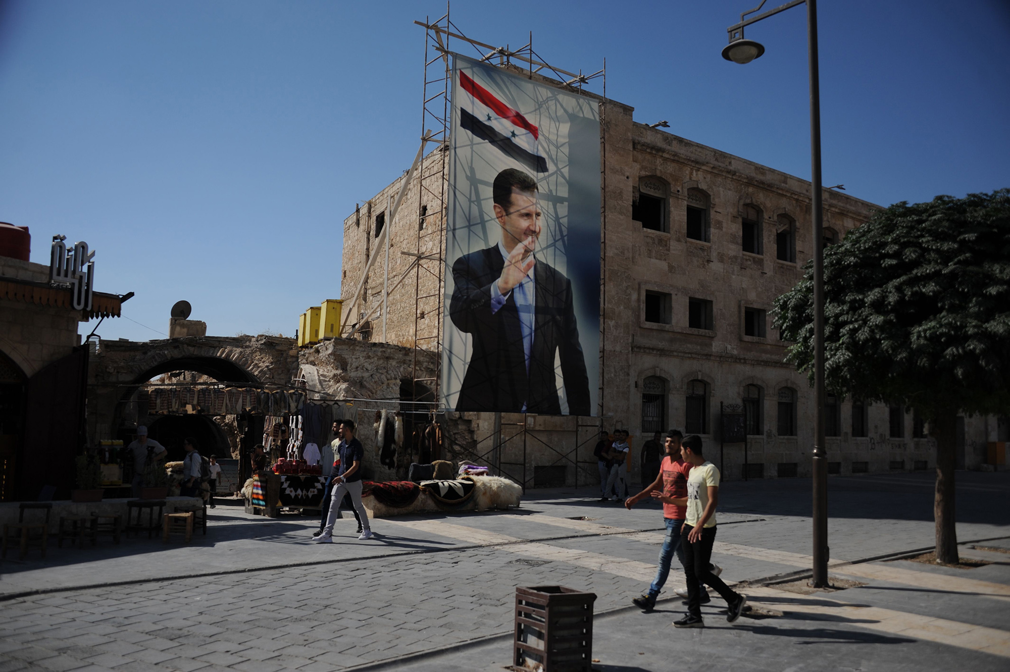 A poster of President Bashar al-Assad in Aleppo.