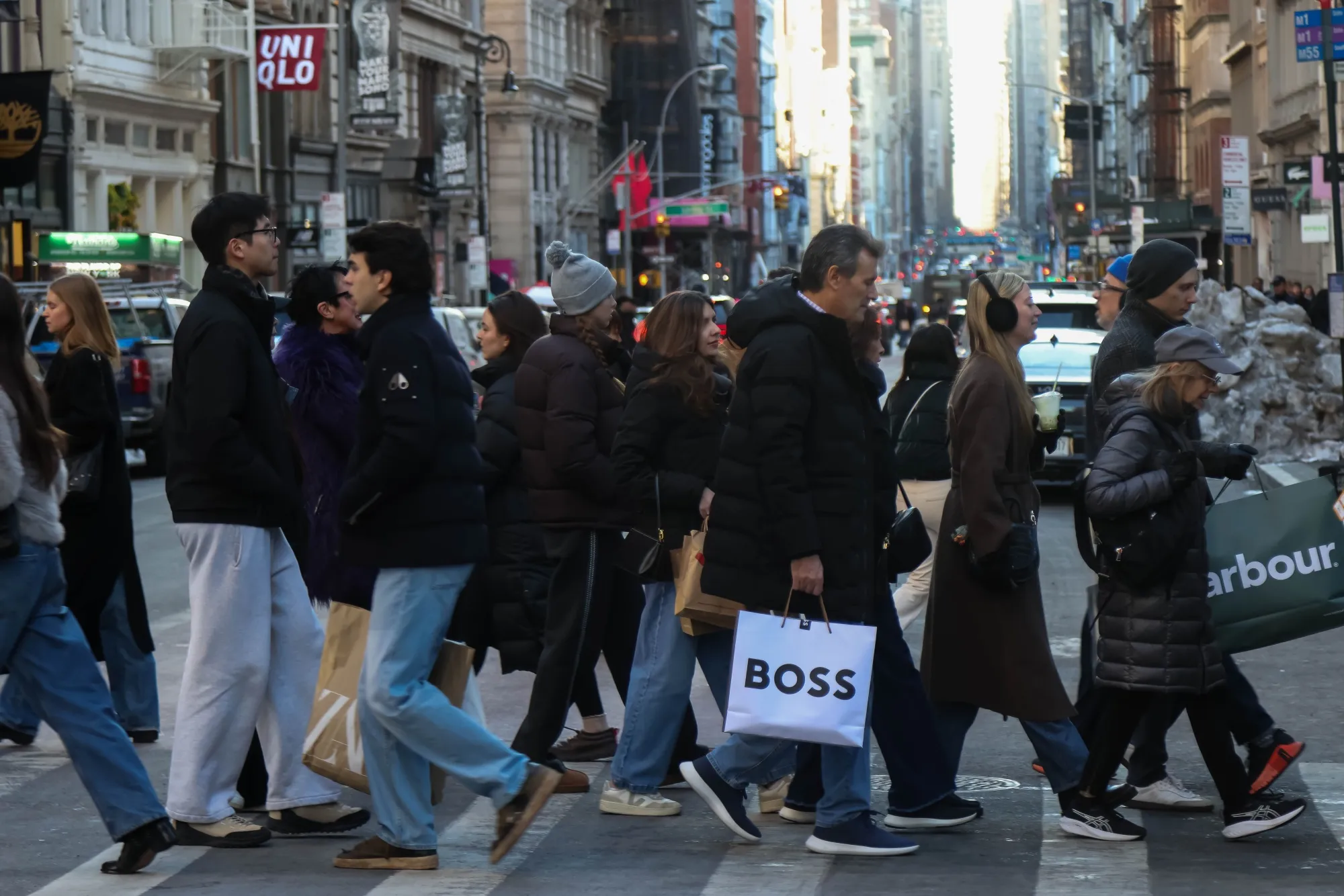 Shoppers in the SoHo neighborhood of New York in February.