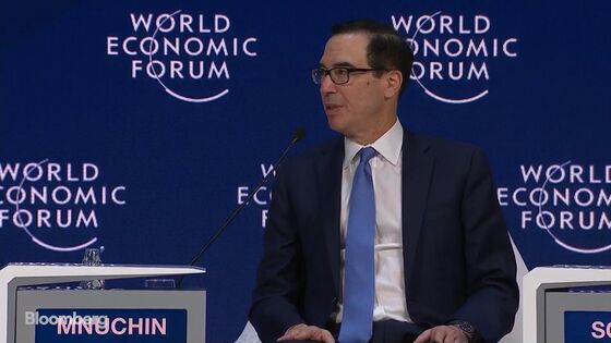 Mnuchin Touts Tax Cuts With Davos Finale Endorsing Fiscal Boost