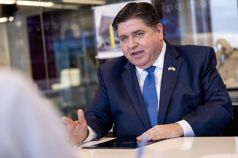 J.B. Pritzker in Chicago on Feb. 23.