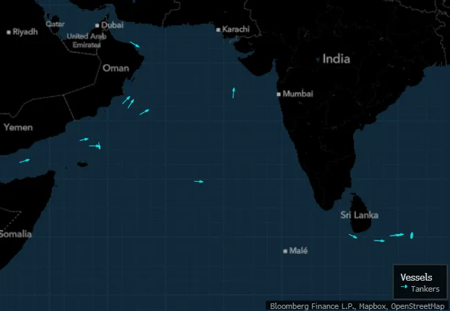 More than a dozen tankers with oil which appears to be unsold, or without a specific destination port, could be tapped by Indian buyers within the week.