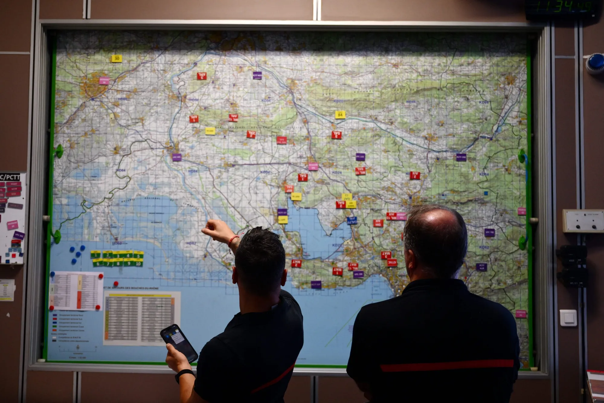 A firefighter operations room in Marseille on July 25.
