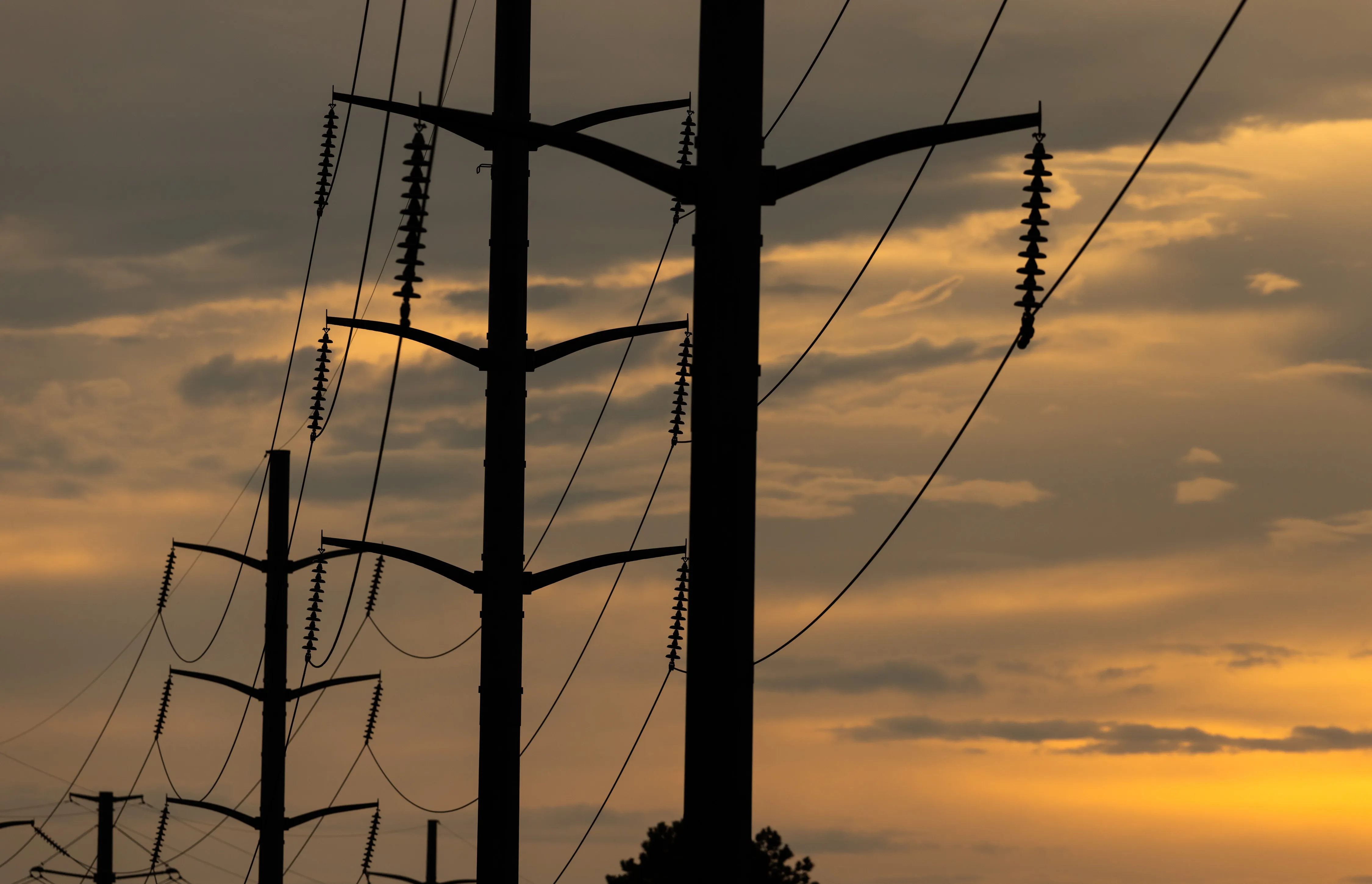 Utility lines in Columbia, South Carolina.