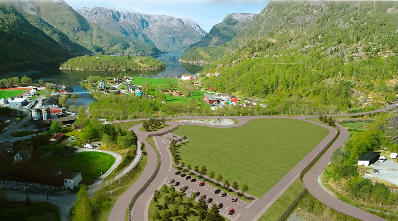 A rendering of the Masfjorden site.