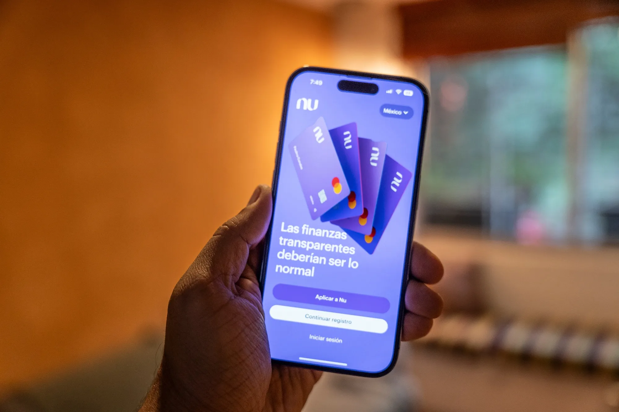 The Nubank mobile app on a smartphone.
