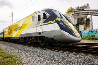 A Brightline train in Miami.