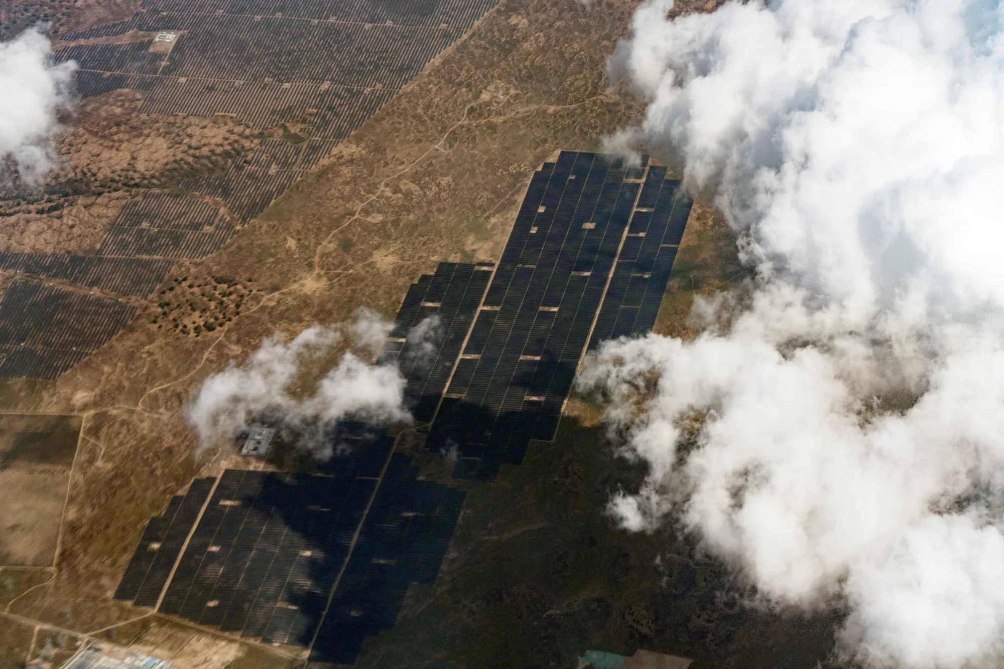 Solar panels in Yinchuan, Ningxia autonomous region, China.