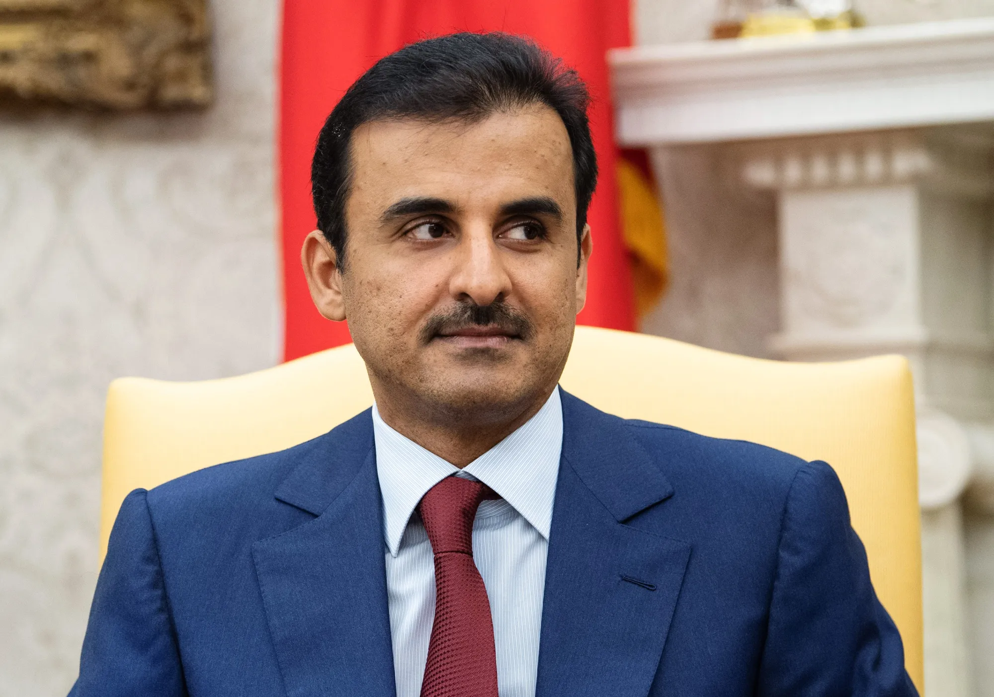 Sheikh Tamim bin Hamad Al Thani, the Emir of Qatar,&nbsp;&nbsp;in the Oval Office of the White House in 2019. He will be there again this week.&nbsp;