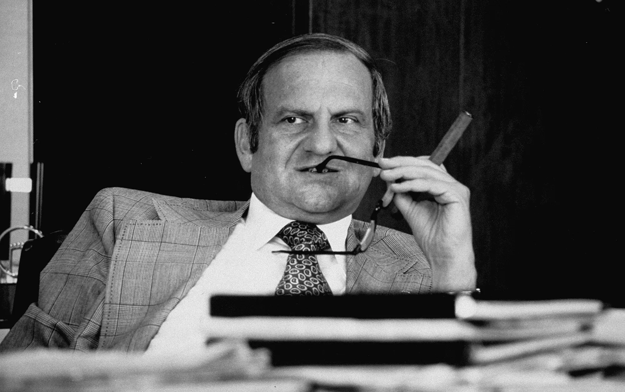 Lee Iacocca, sitting in his office in 1974.
