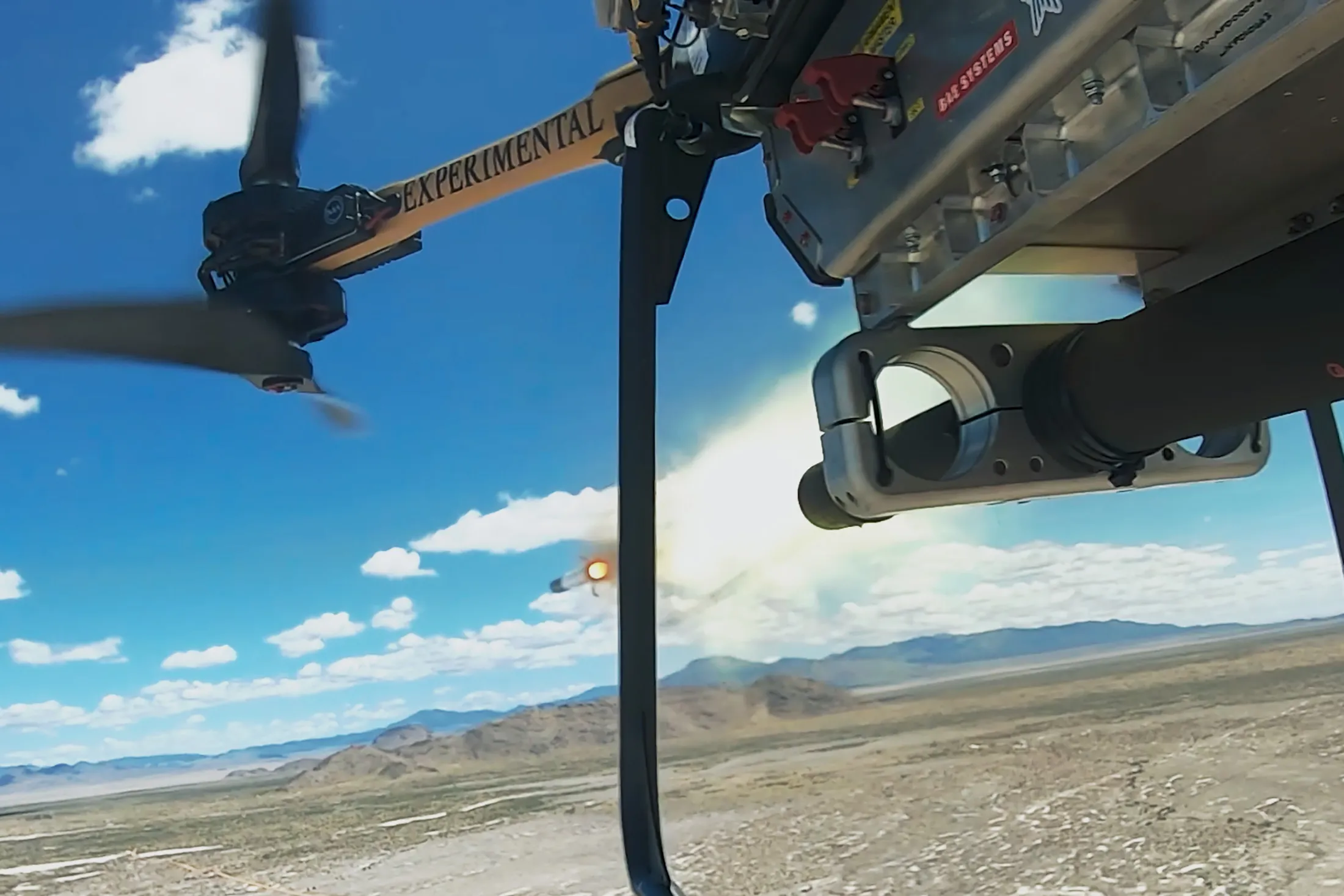 The Malloy T-150 firing during the&nbsp;APKWS trials.