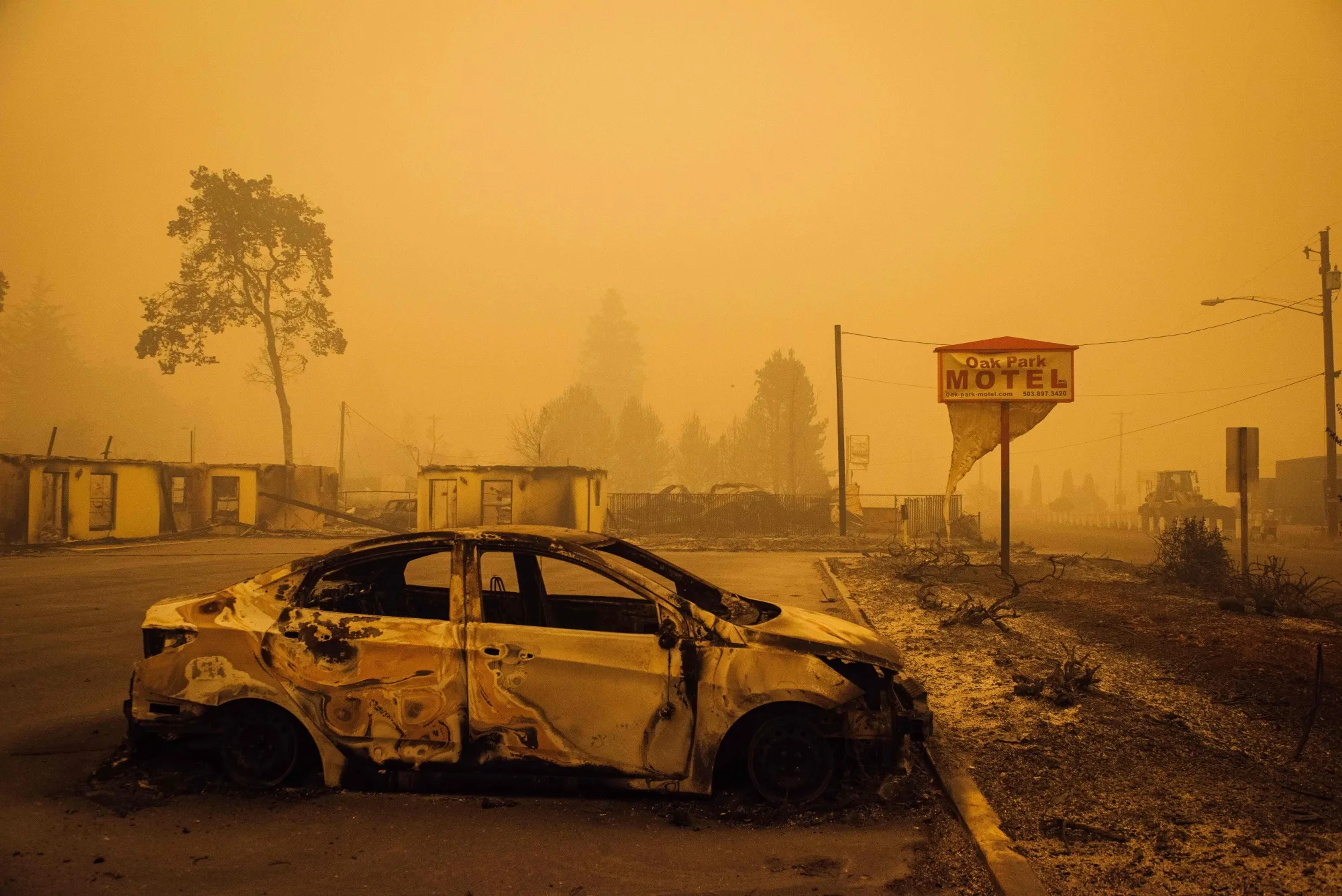 Damage follwoing wildfires in in Gates, Oregon, in September 2020.