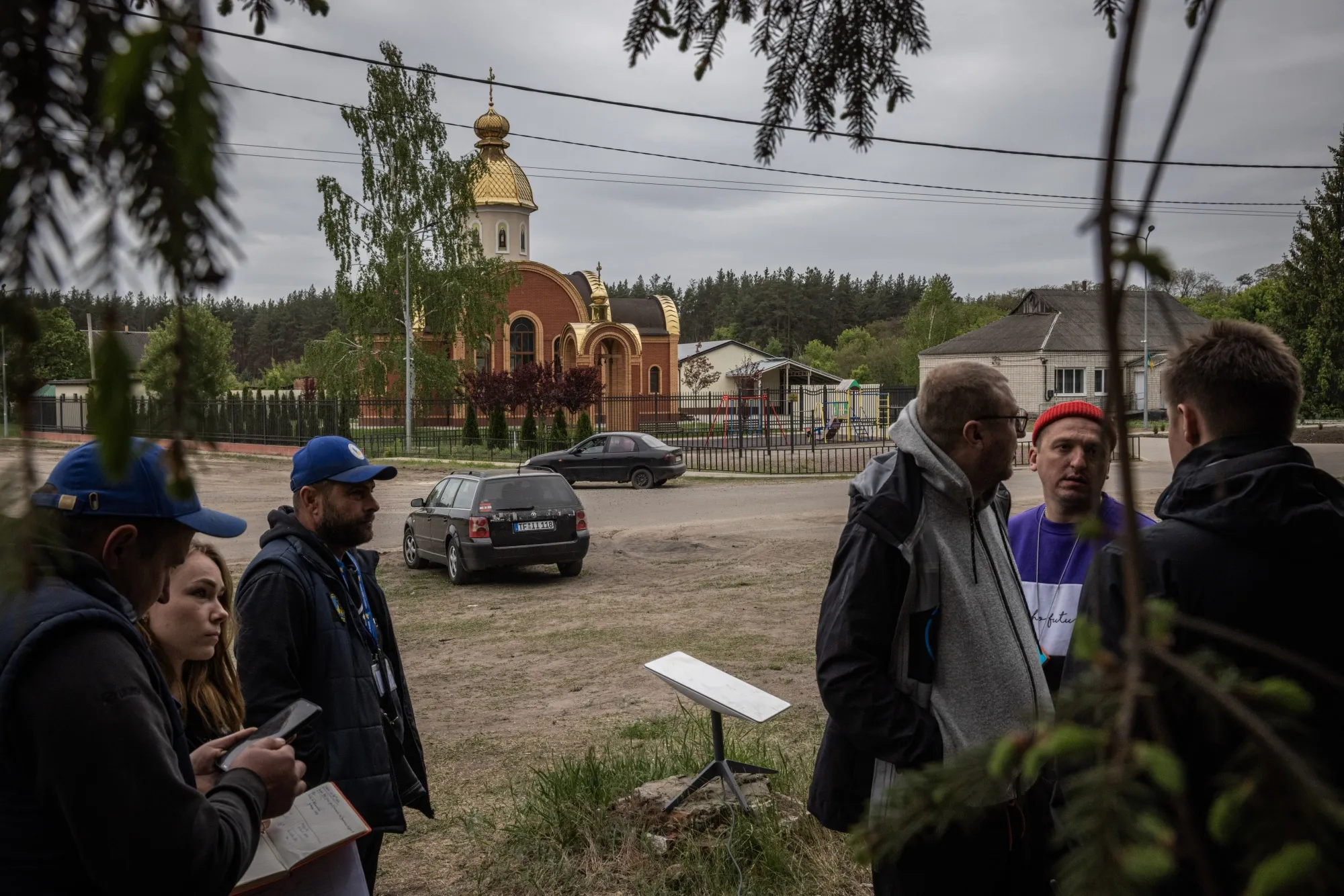 A Starlink in&nbsp;Vovchansk, Ukraine on May 13.