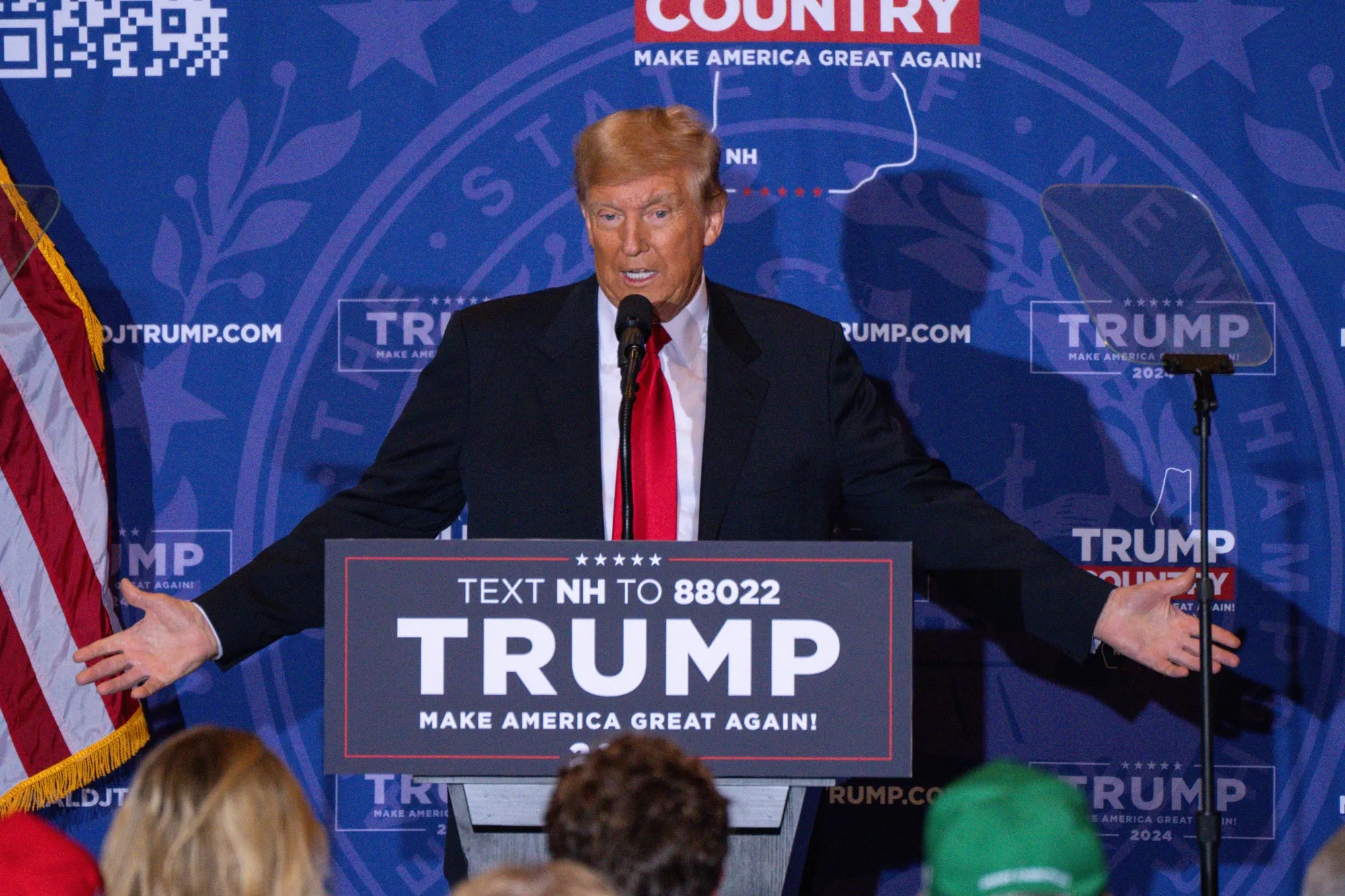 Donald Trump speaks during a campaign event in New Hampshire on Jan. 16.