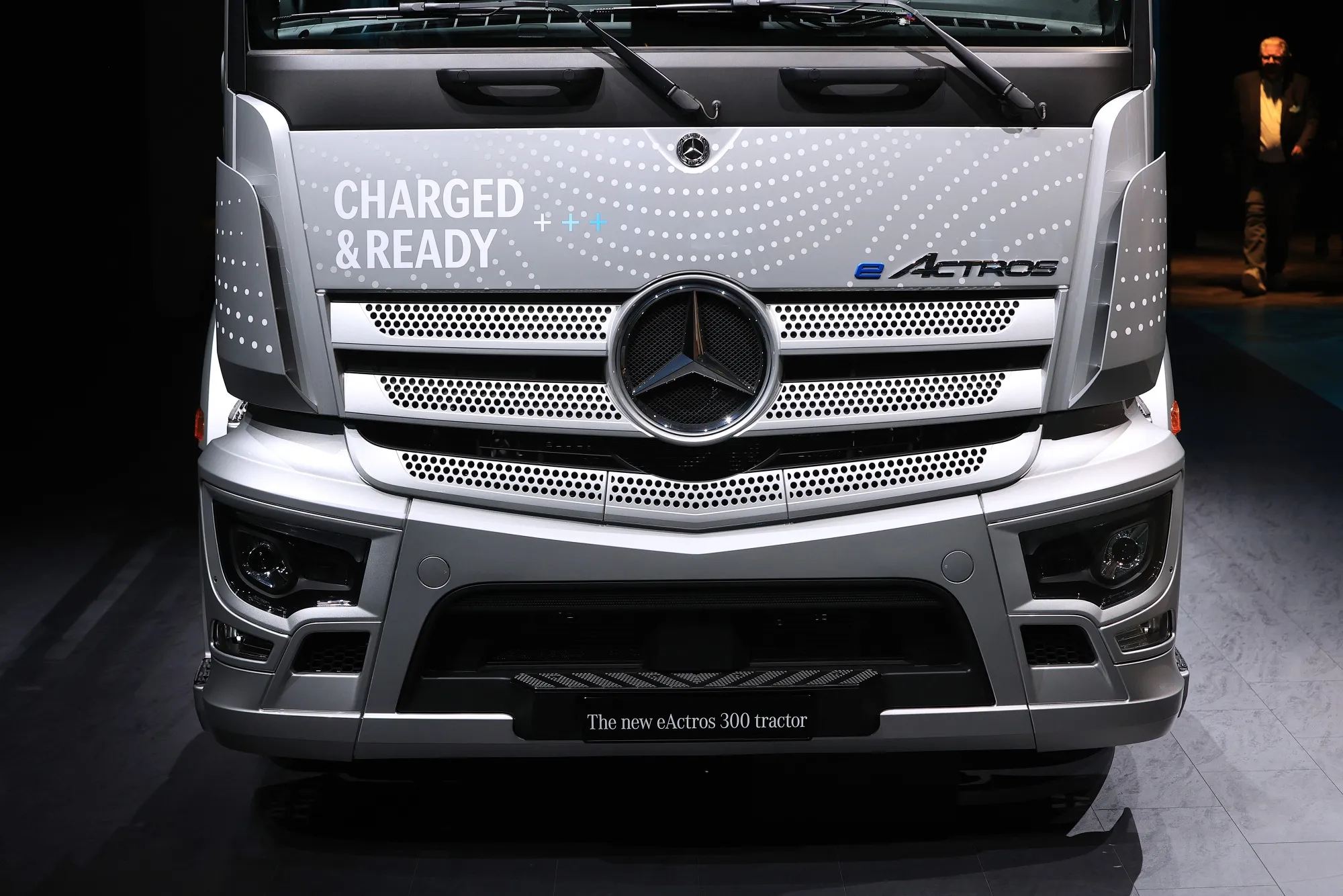 A Mercedes eActros LongHaul electric truck at the IAA Transportation show in Hanover, Germany, in September.
