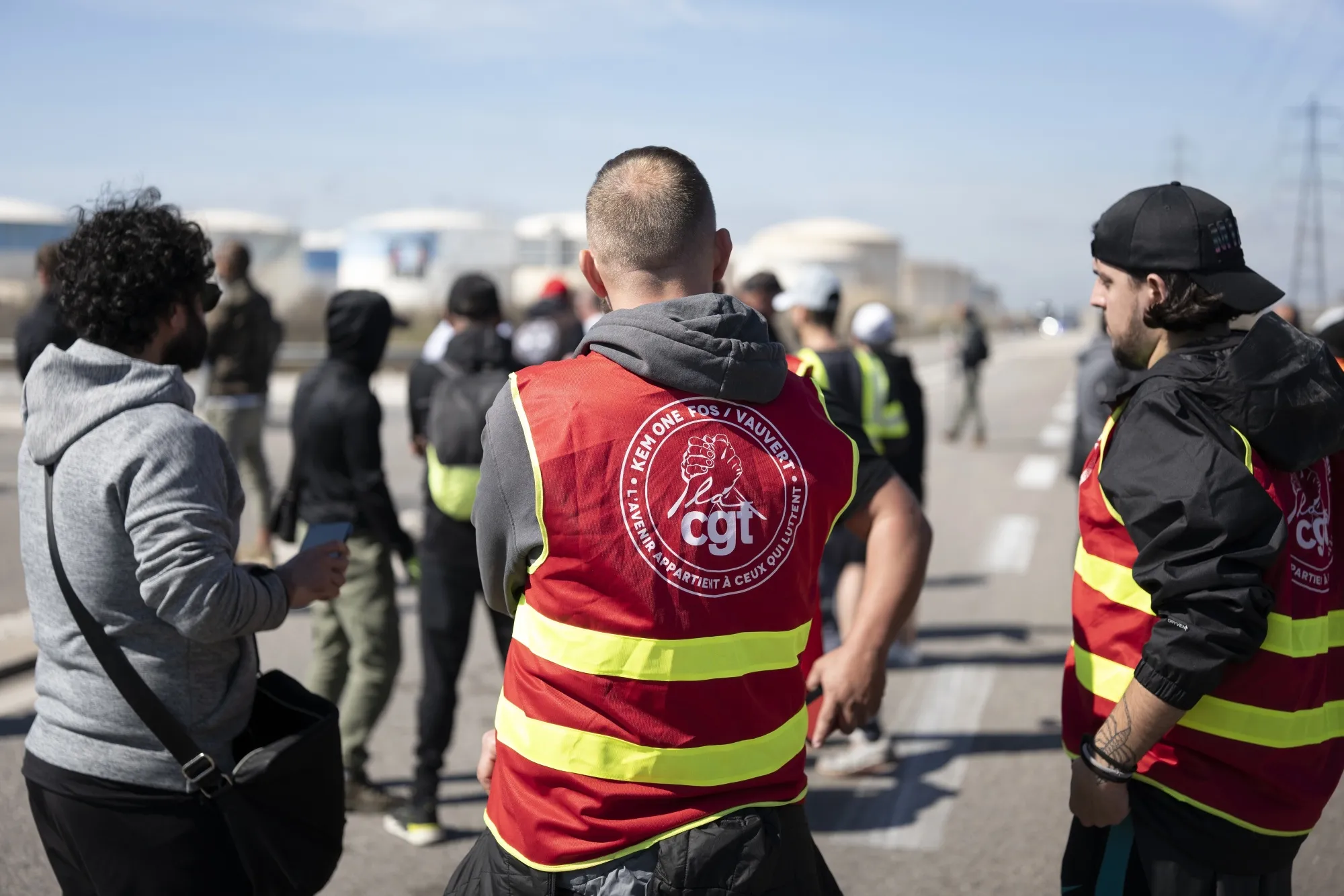 Union members block access in Fos-sur-Mer, France in March.