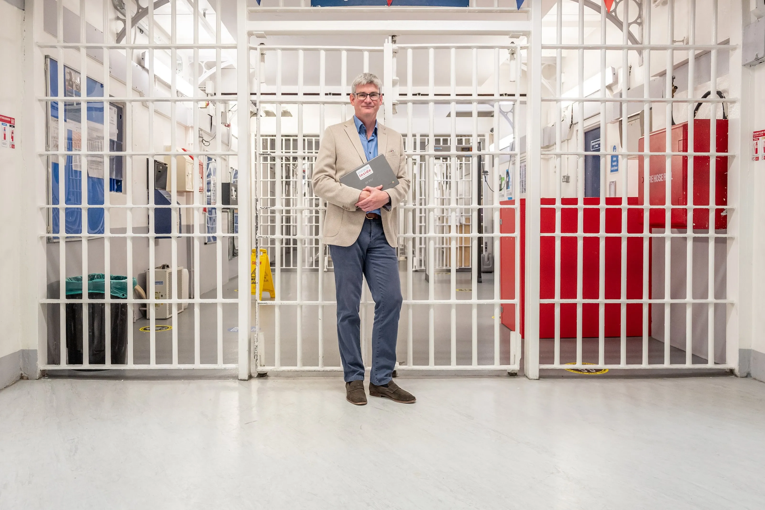 James Tweed, founder of Coracle Online, in one of Her Majesty's prisons in the UK.&nbsp;