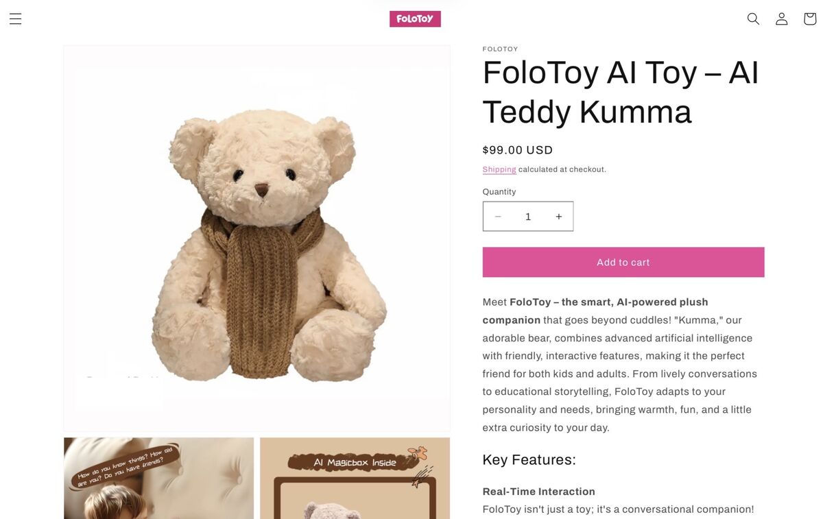 Singapore Firm’s AI Teddy Bear Back on Sale After Shock Sex Talk