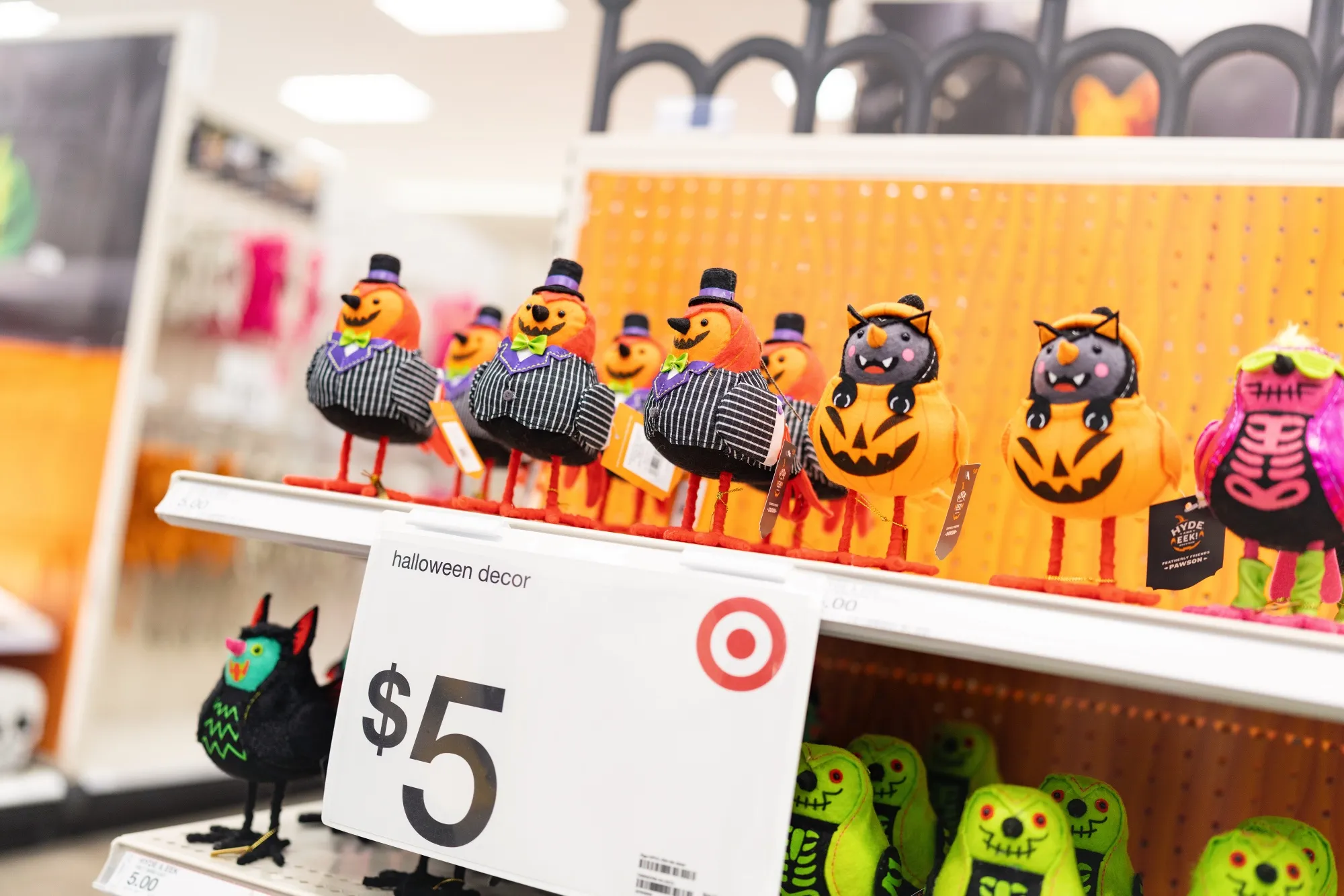 Halloween decorations displayed for sale in Edina, Minnesota.