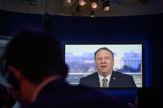 Pompeo Sends Davos a Trump-Style Message From Shutdown in D.C.