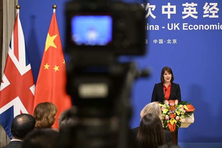 UK Chancellor of the Exchange Rachel Reeves In Beijing