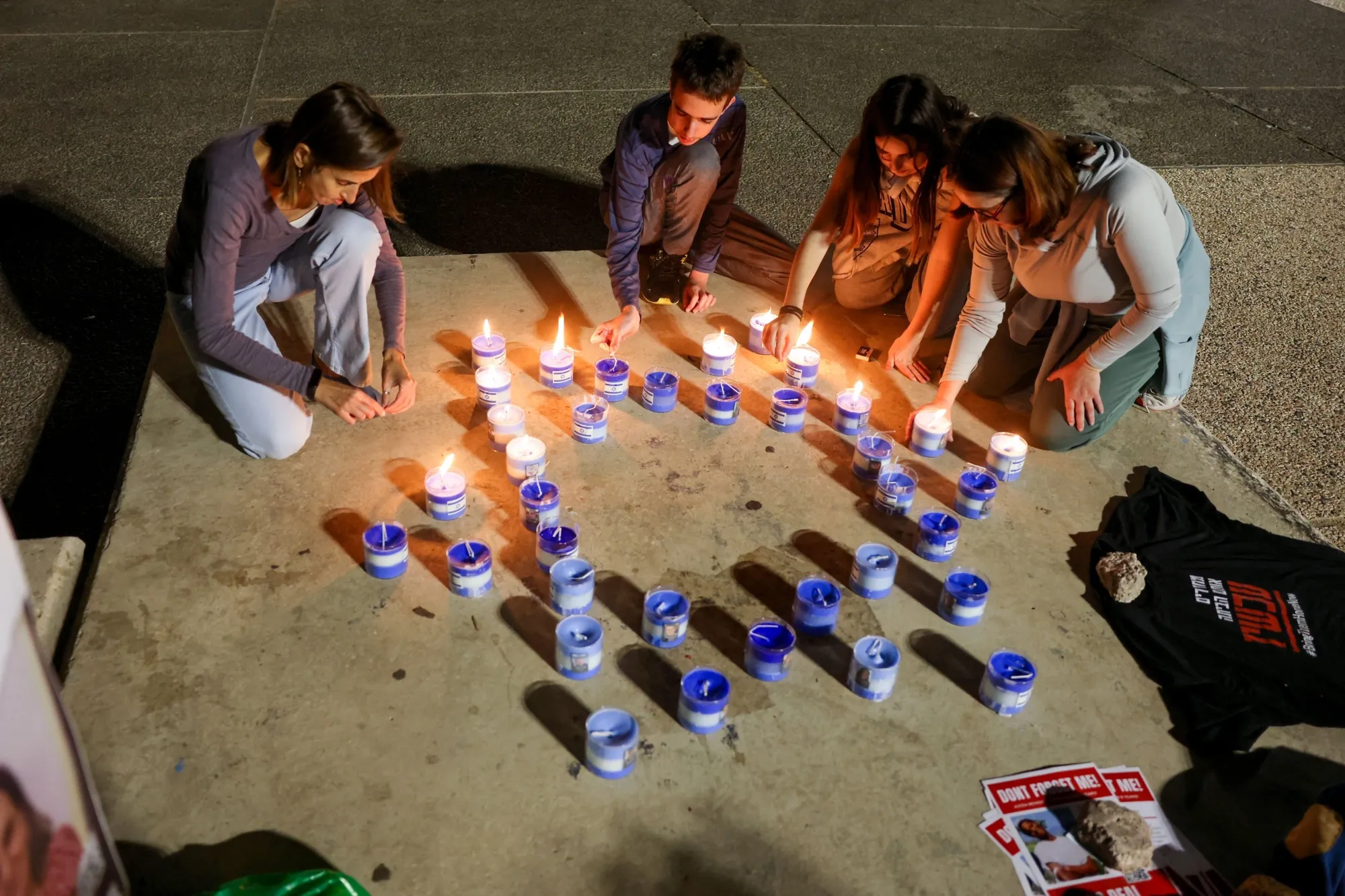 People call&nbsp;for the release of Israelis held hostage in Gaza since the October 7 attack by Hamas militants.