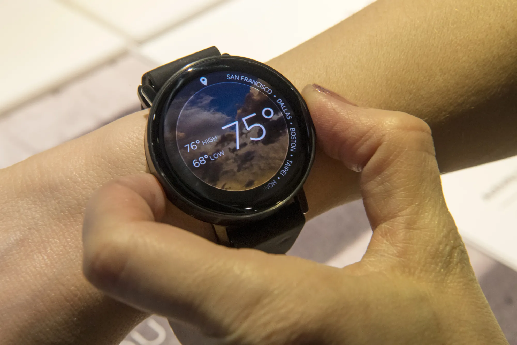 A Fossil Group Inc. Misfit Vapor smartwatch.
