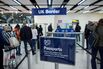 UK Border Force operatives check passports at Gatwick Airport.
