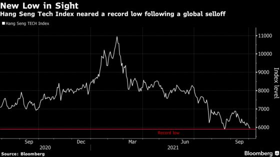 Asian Tech Rout Worsens as China Index Closes Near Record Low