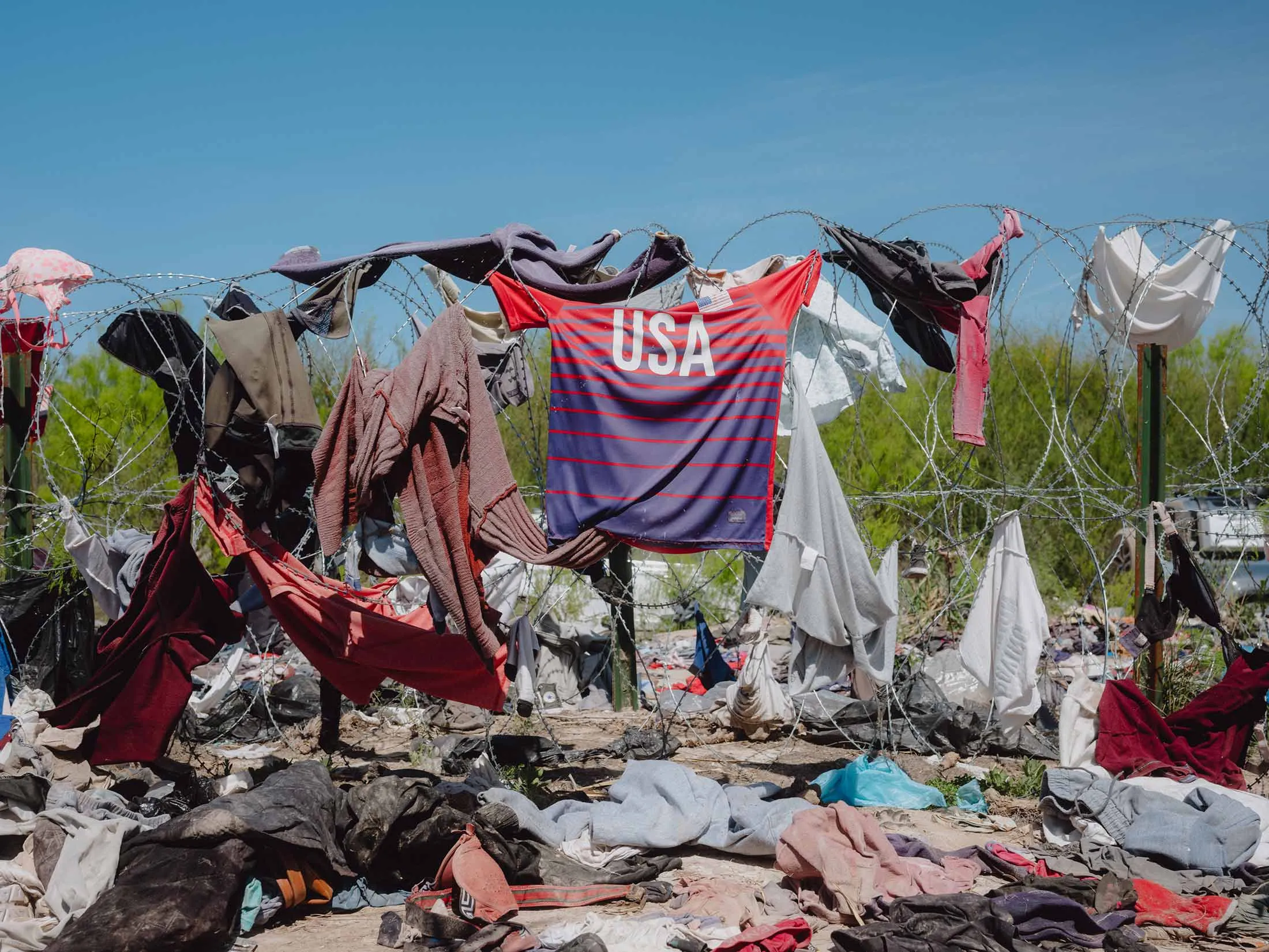 Migrants’ belongings, left behind in Eagle Pass, Texas, in March.