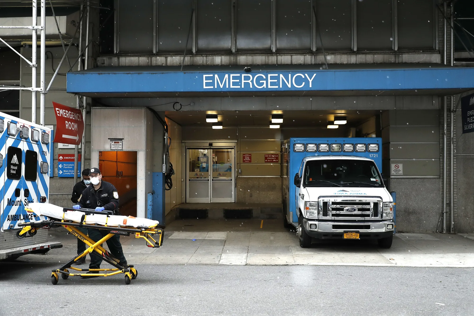 The emergency entrance at Mt. Sinai-Beth Israel Hospital.