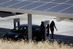 A Tesla Inc. Supercharging Station