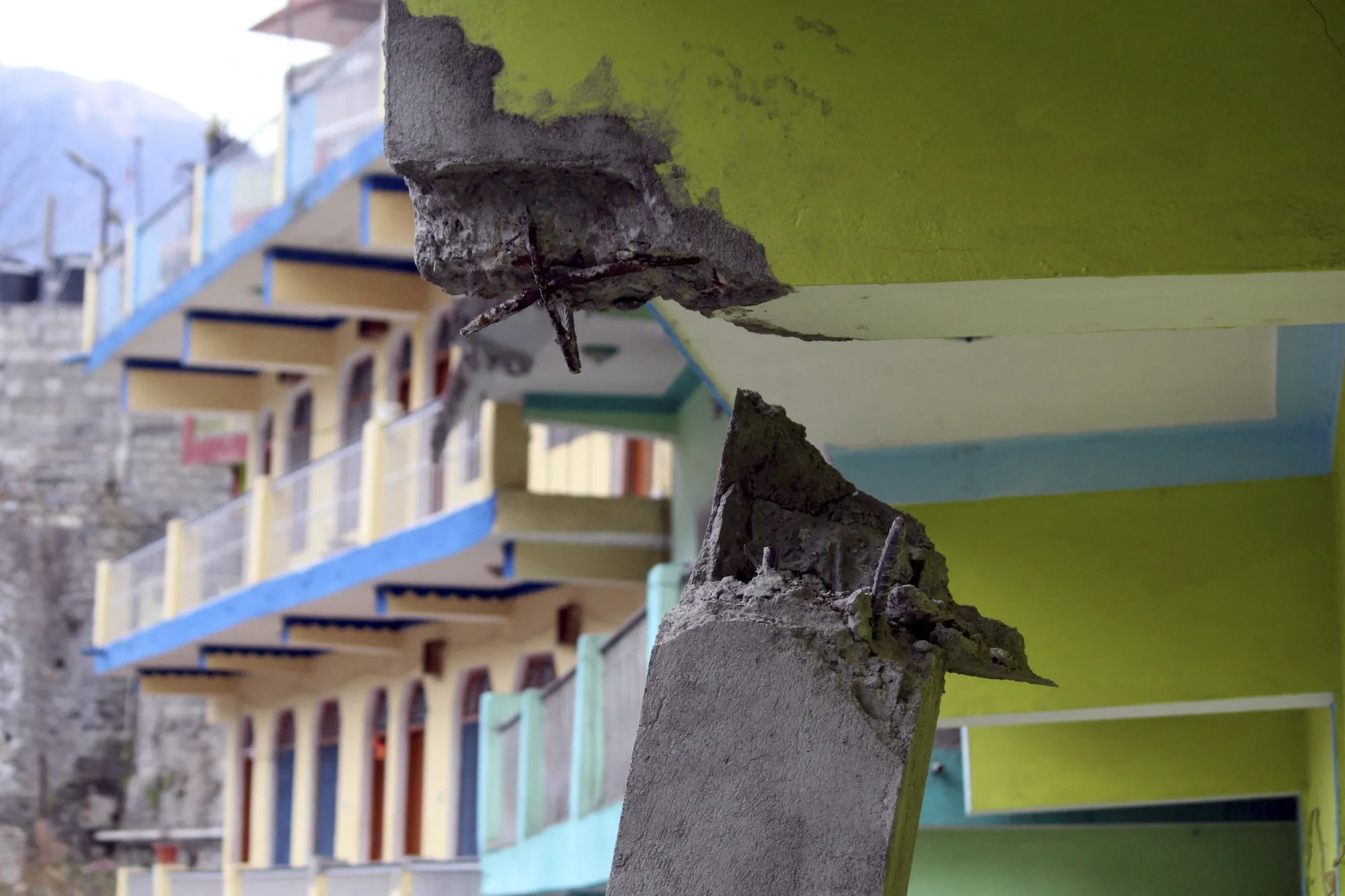 Structural damage&nbsp;on a property in&nbsp;Joshimath, India.