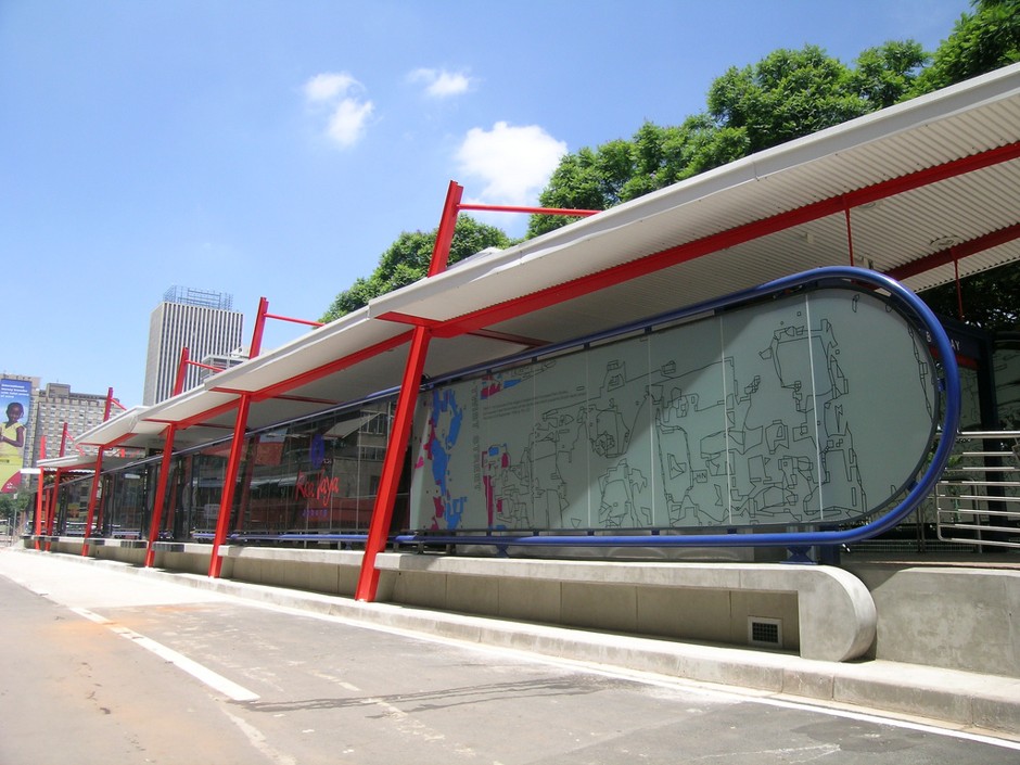 A BRT station in Johannesburg puts U.S. counterparts to shame.