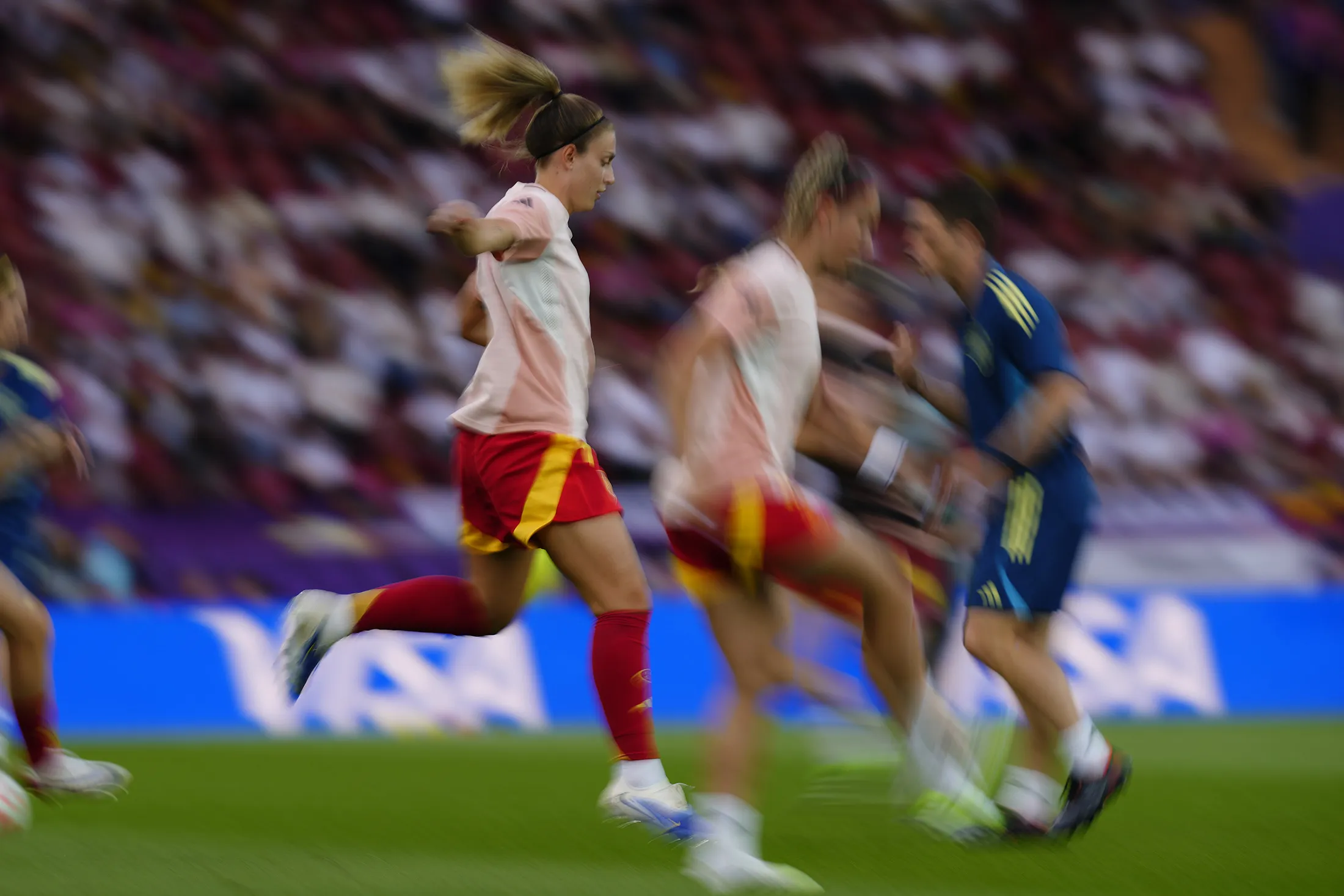 Spain’s Alexia Putellas warms up for the UEFA Women’s Euro semifinal against Germany on Wednesday.