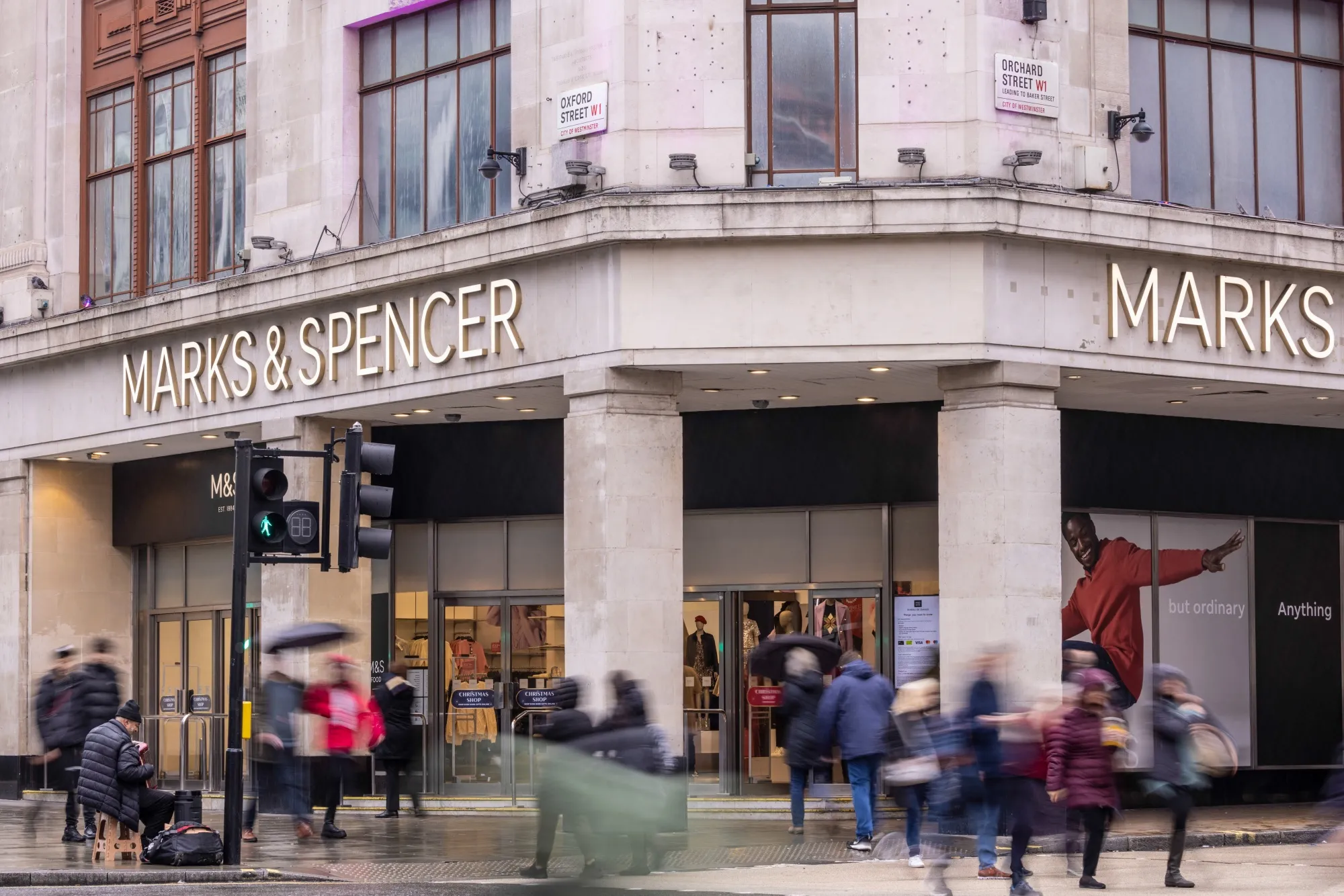 The Marks &amp; Spencer Group Plc Marble Arch store on Oxford Street.