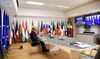Charles Michel and other EU leaders hold a videoconference call on Belarus, on Aug. 19.
