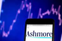 Ashmore Group plc logo seen displayed on a smart phone