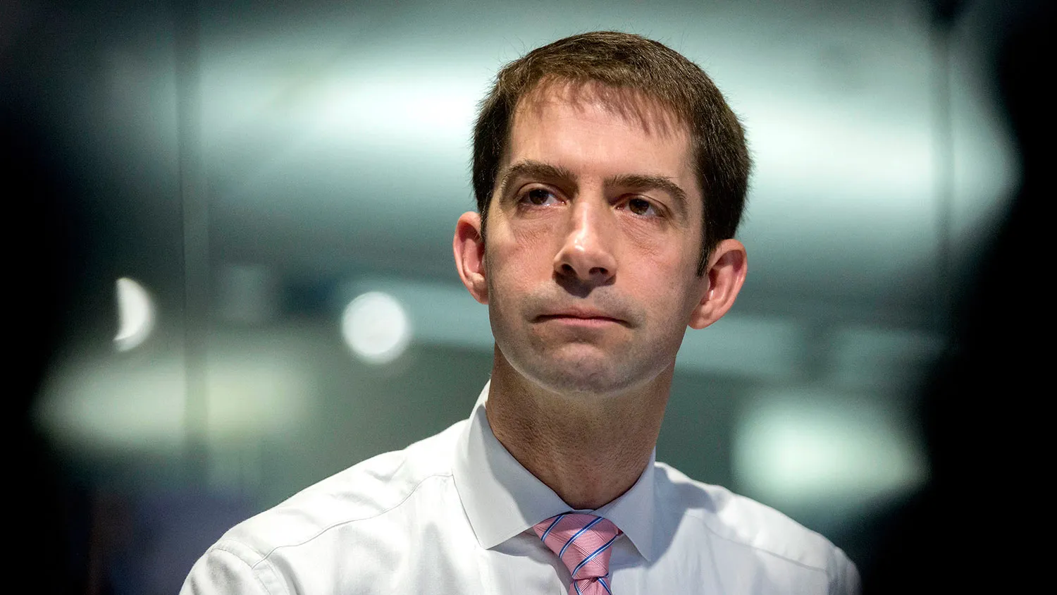Senator Thomas "Tom" Cotton, a Republican from Arkansas, listens during an interview in Washington
