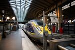 A Eurostar Group Ltd. passenger train at Gare du Nord train station in Paris, France.