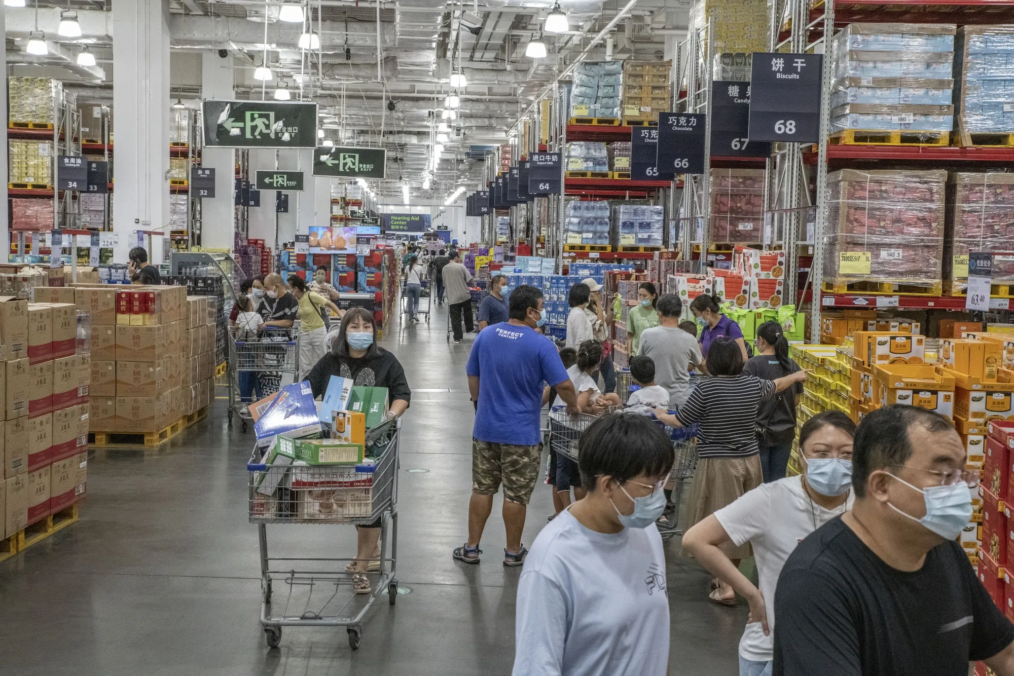 Shoppers in a Walmart Sam's Club store in Beijing.