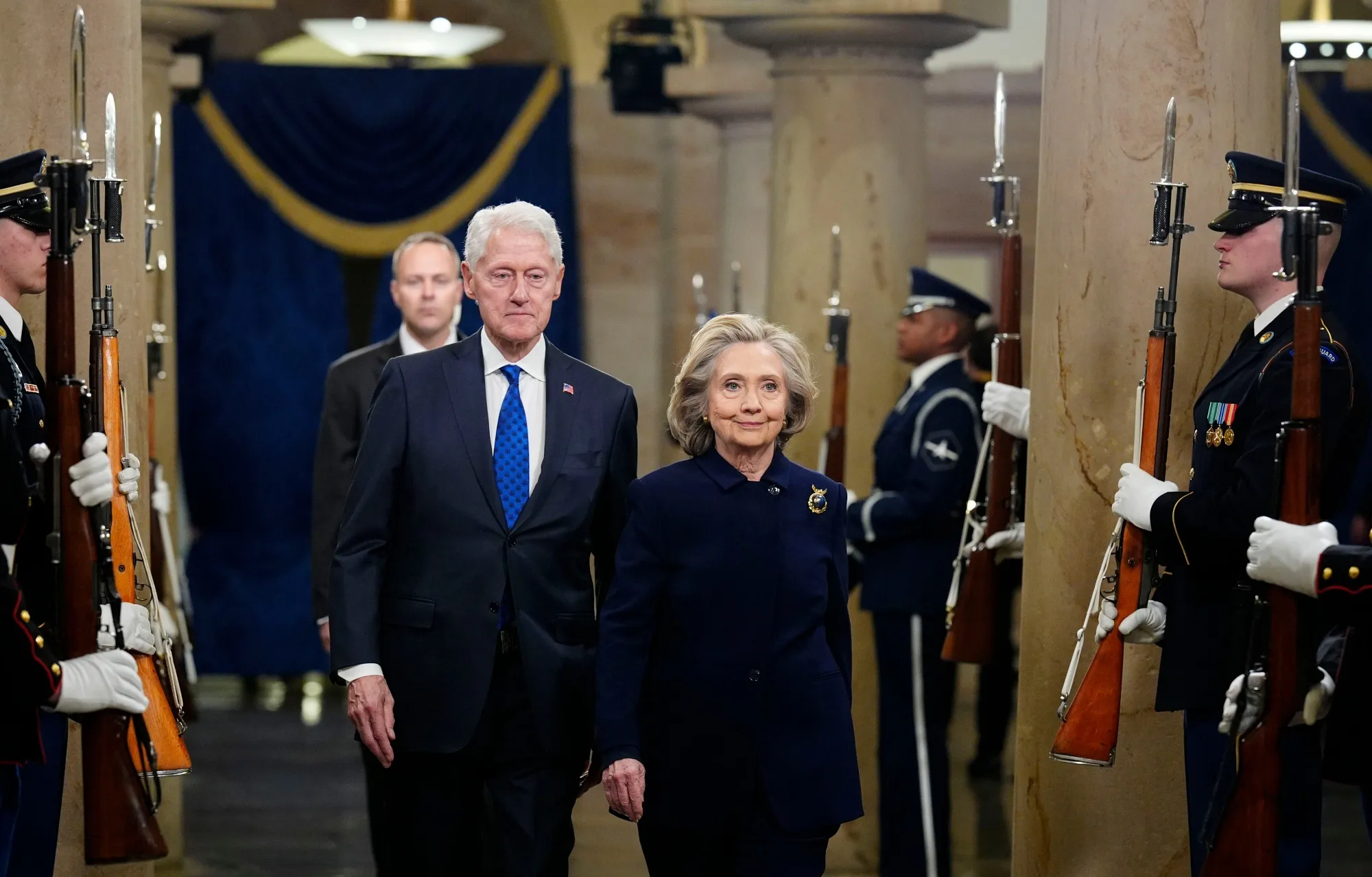 Bill Clinton, left, and Hillary Clinton in Washington in 2025.