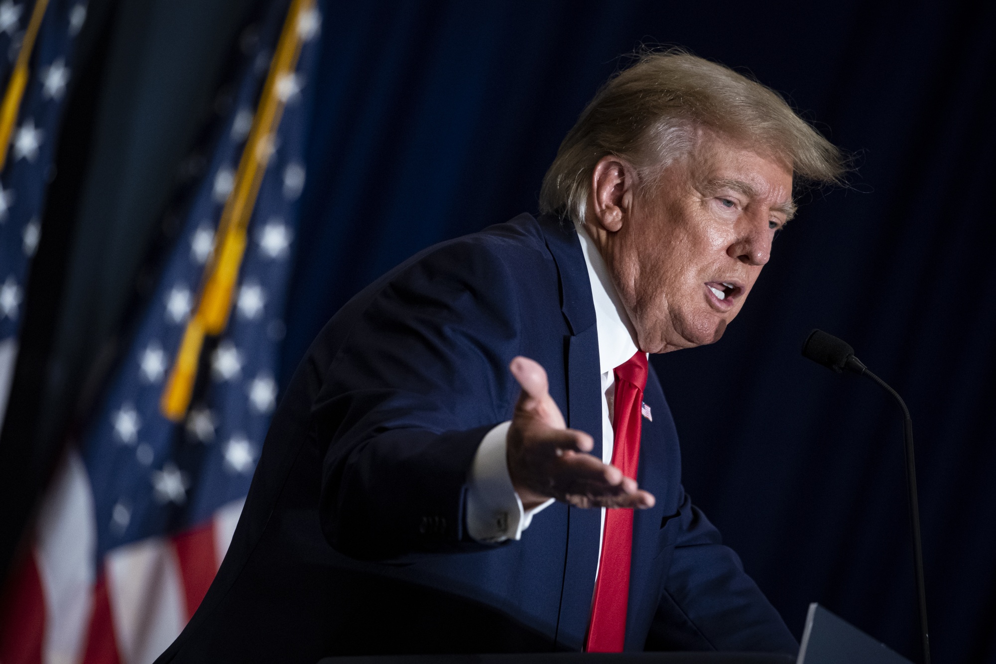 Former US President Donald Trump in Washington, D.C. in July.&nbsp;