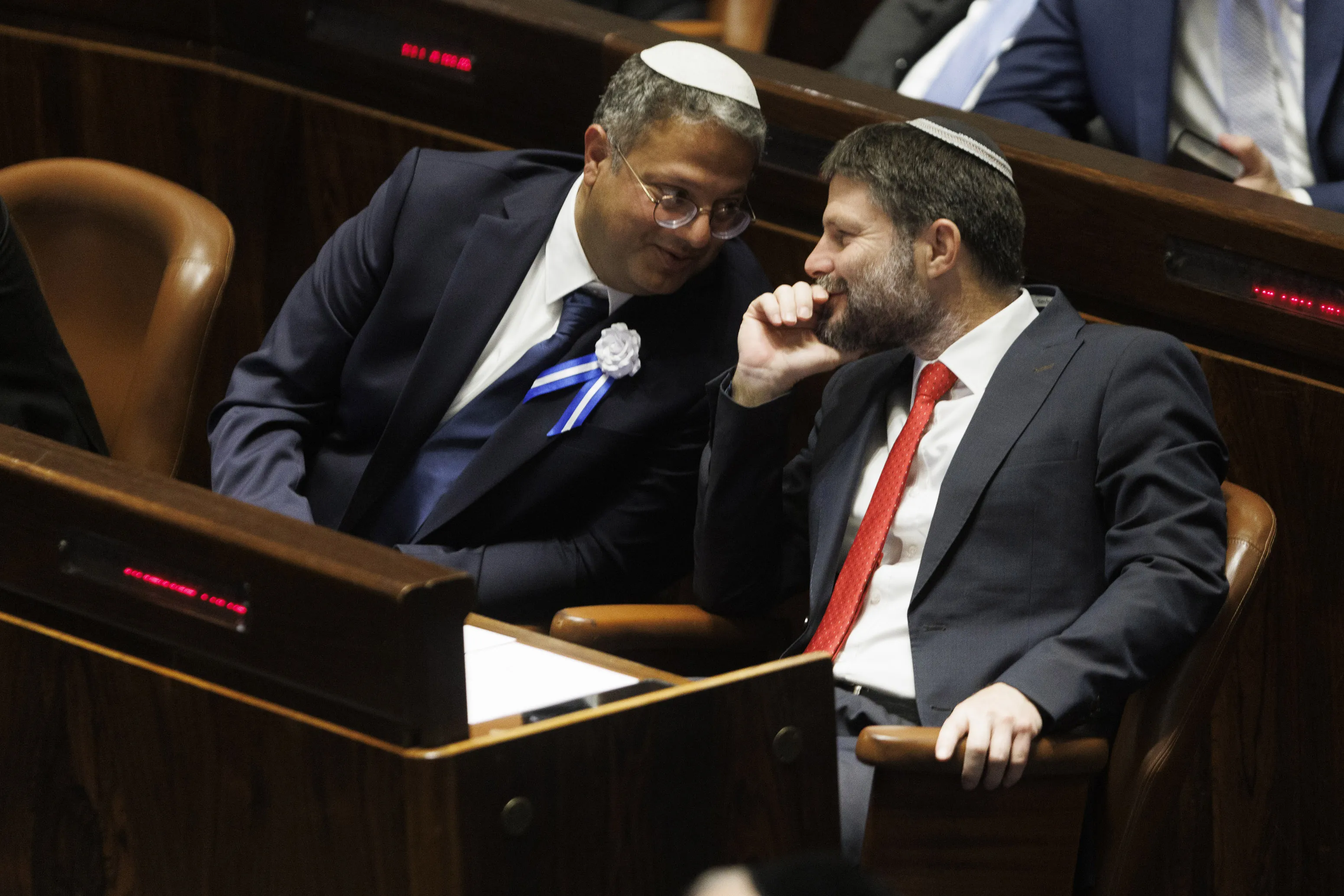 Itamar Ben Gvir, left, with Bezalel Smotrich.