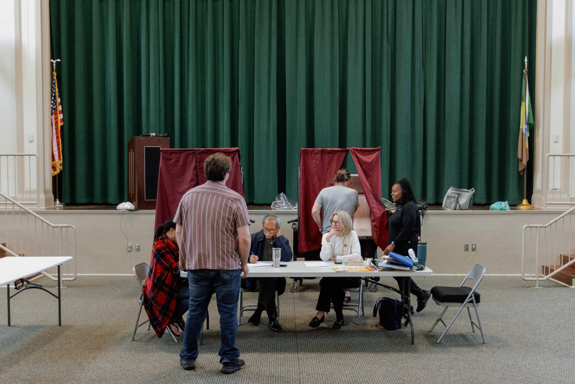 Voters cast their ballots at a polling location in Baton Rouge, Louisiana.