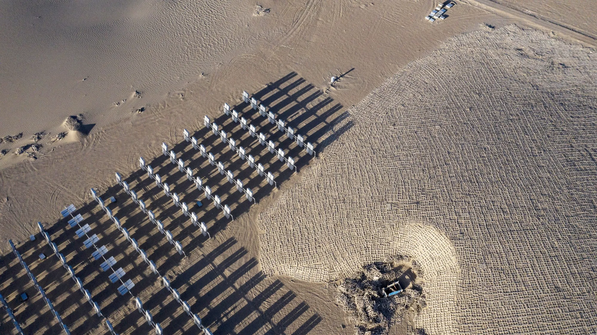 Photovoltaic modules at a solar power plant near Golmud, Qinghai province, China.