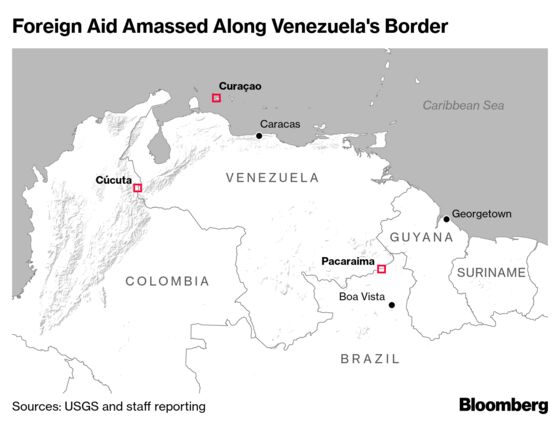 Map: Foreign Aid Is Being Stockpiled on Venezuela’s Border