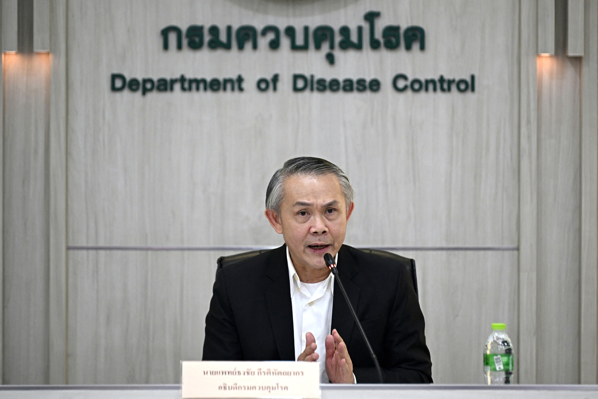 Thongchai Keeratihattayakorn, head of Thailand's Department of Disease Control, speaks following the suspected first case of mpox in Bangkok.